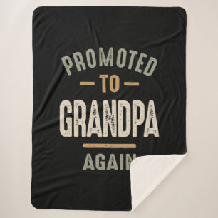 Promoted To Grandpa Again - Father and Grandpa Sherpa Blanket