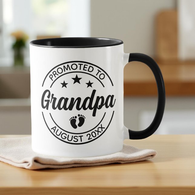 Promoted to Grandpa Custom Pregnancy Announcement Mug (Creator Uploaded)
