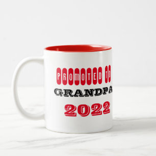 Promoted to grandpa - customizable year Two-Tone coffee mug