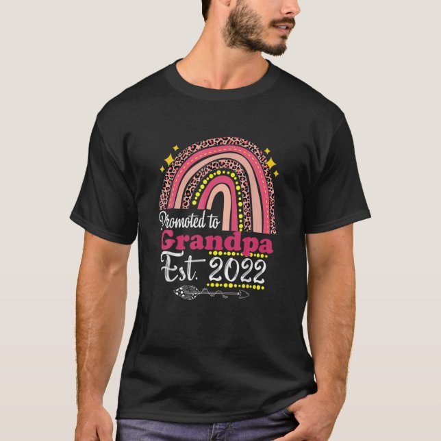 Promoted To Grandpa Est. 2022 Rainbow Mother's Day T-Shirt (Front)