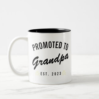 Promoted to Grandpa Est. 2023 Two-Tone Coffee Mug