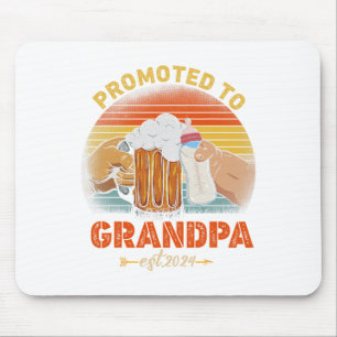 Promoted To Grandpa Est 2024 Fathers Day Vintage Mouse Pad