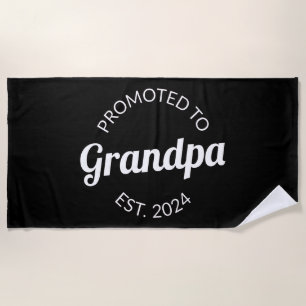 Promoted To Grandpa Est. 2024 I Beach Towel