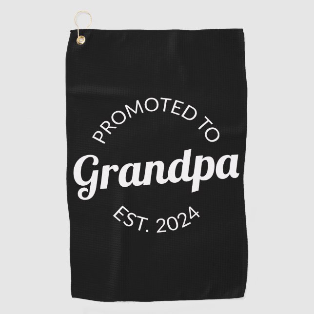 Promoted To Grandpa Est. 2024 I Golf Towel (Front)
