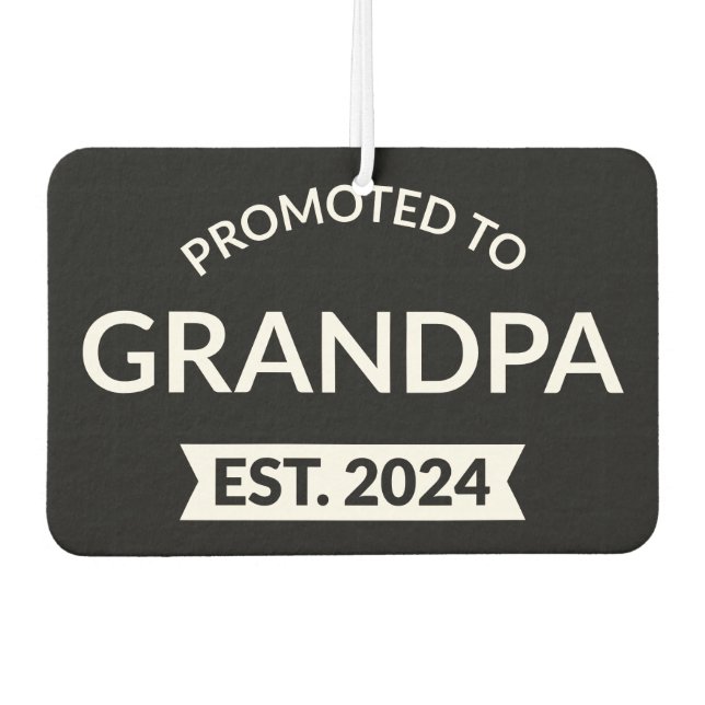 Promoted To Grandpa Est. 2024 II Air Freshener (Front)