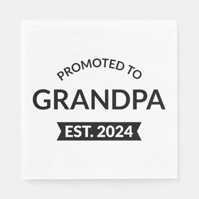 Promoted To Grandpa Est. 2024 II Napkin (Front)