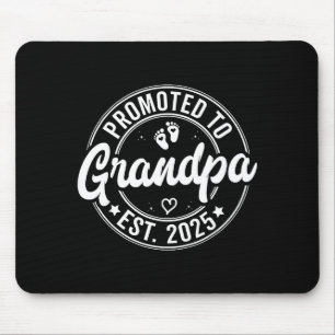 Promoted To Grandpa Est 2025 Grandparents New Gran Mouse Pad