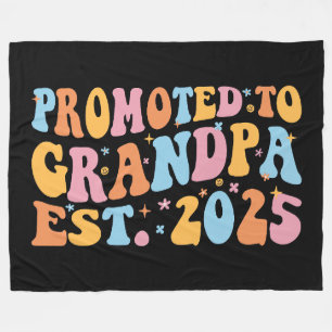 Promoted To Grandpa Est. 2025 III Fleece Blanket