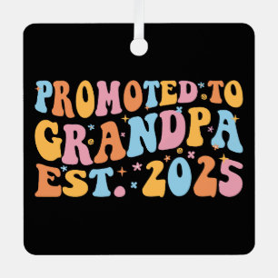 Promoted To Grandpa Est. 2025 III Metal Ornament