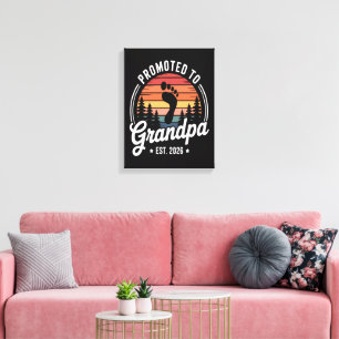 Promoted to Grandpa est. 2026 Canvas Print