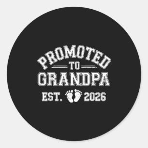 Promoted to grandpa est 2026 from new mom dad classic round sticker