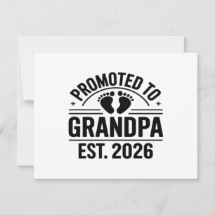 Promoted to Grandpa, Est. 2026, Funny New Grandpa  Holiday Card