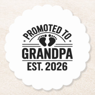 Promoted to Grandpa, Est. 2026, Funny New Grandpa Paper Coaster