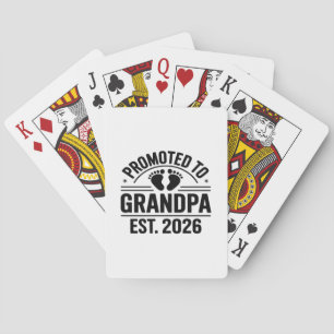 Promoted to Grandpa, Est. 2026, Funny New Grandpa  Playing Cards