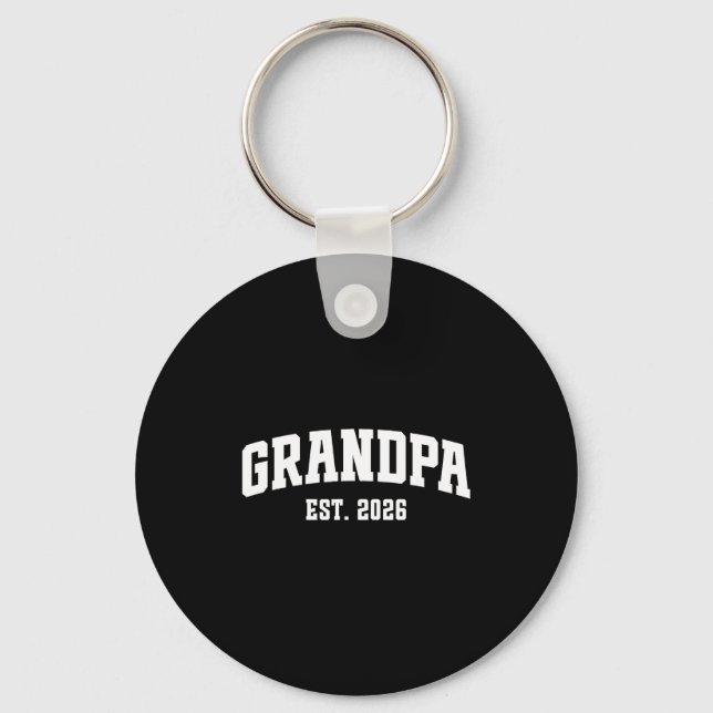 Promoted To Grandpa Est. 2026 Grandparent Baby Ann Keychain (Front)