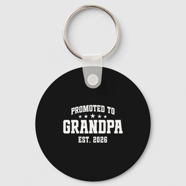 Promoted To Grandpa Est. 2026 Grandparent Baby Ann Keychain (Front)