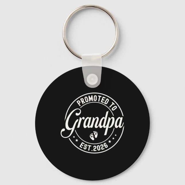 Promoted To Grandpa Est. 2026 Grandparents Baby An Keychain (Front)