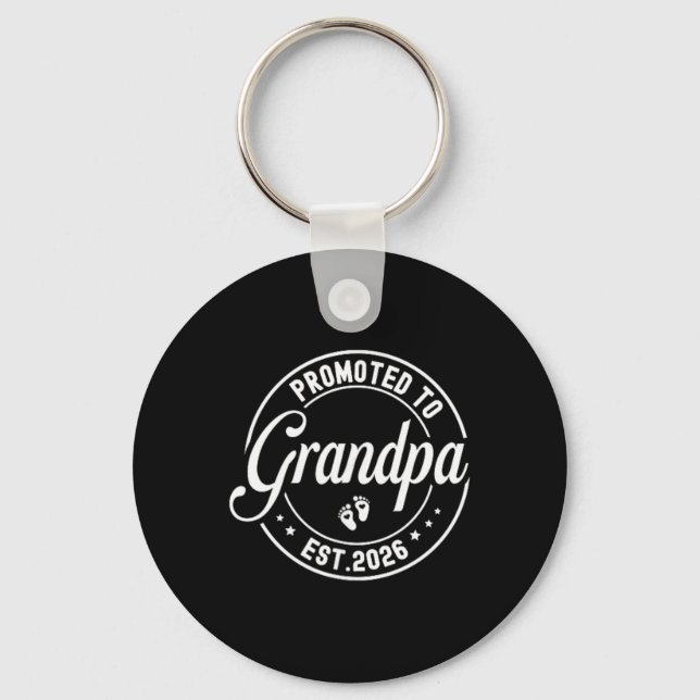 Promoted To Grandpa Est. 2026 Grandparents Baby An Keychain (Front)