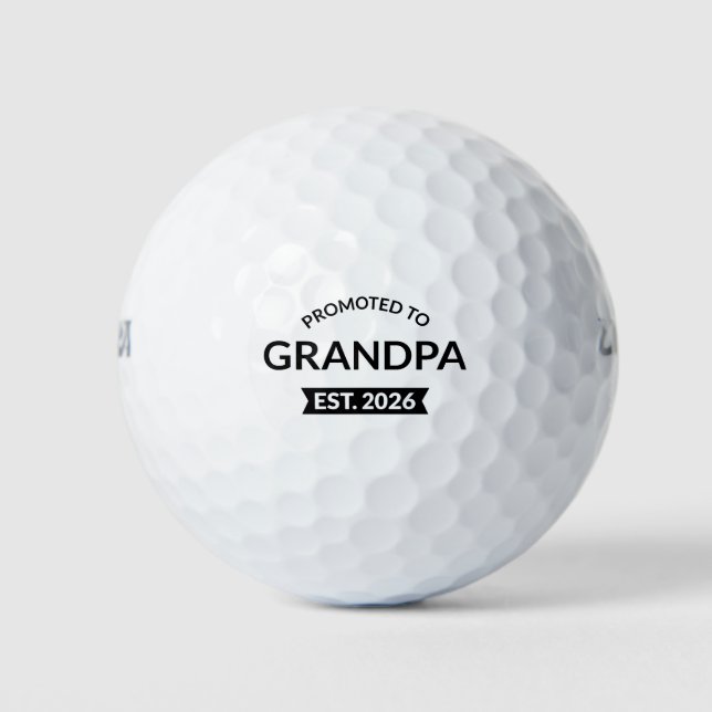 Promoted To Grandpa Est. 2026 II Golf Balls (Front)