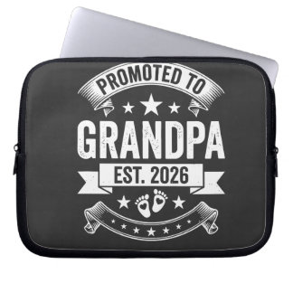 Promoted to Grandpa Est 2026 New Grandpa Announcem Laptop Sleeve
