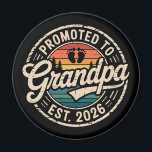 Promoted To Grandpa Est 2026 Pregnancy Retro Magnet<br><div class="desc">Promoted To Grandpa Est 2026 Pregnancy Announcement</div>