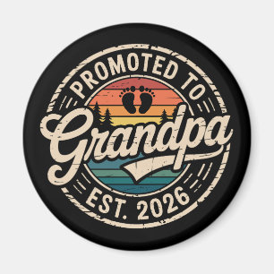 Promoted To Grandpa Est 2026 Pregnancy Retro Magnet