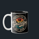 Promoted To Grandpa Est 2026 Pregnancy Retro Two-Tone Coffee Mug<br><div class="desc">Promoted To Grandpa Est 2026 Pregnancy Announcement</div>