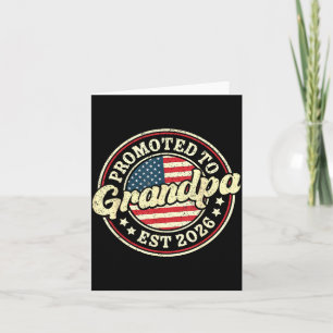 Promoted To Grandpa Est 2026 Retro Vintage New Gra Card