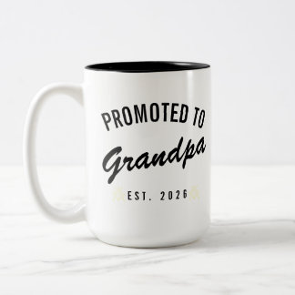 Promoted to Grandpa Est. 2026 Two-Tone Coffee Mug