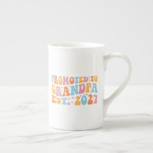 Promoted To Grandpa Est 2027 New Papa Bone China Mug
