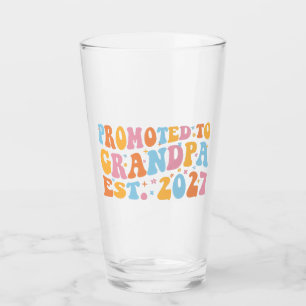 Promoted To Grandpa Est 2027 New Papa Glass