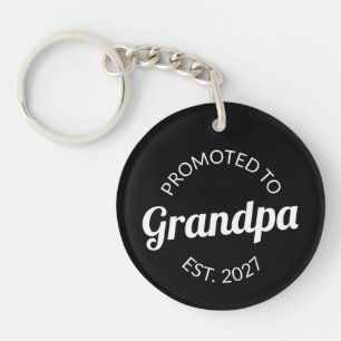 Promoted To Grandpa Est 2027 New Papa I Keychain