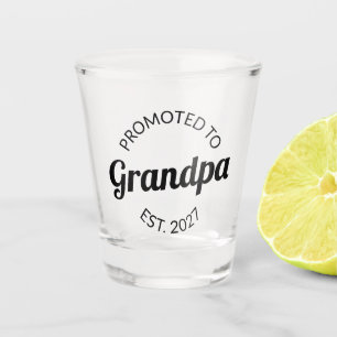 Promoted To Grandpa Est 2027 New Papa I Shot Glass