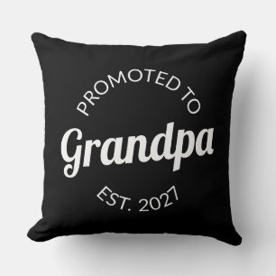 Promoted To Grandpa Est 2027 New Papa I Throw Pillow