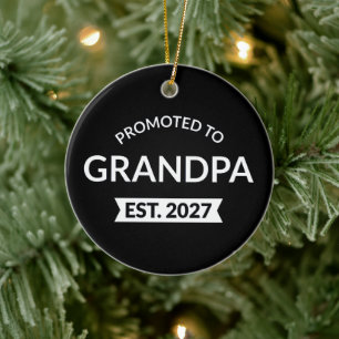 Promoted To Grandpa Est 2027 New Papa II Ceramic Ornament