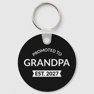 Promoted To Grandpa Est 2027 New Papa II Keychain