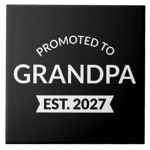 Promoted To Grandpa Est 2027 New Papa II Tile