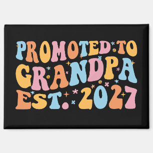 Promoted To Grandpa Est 2027 New Papa Magnet