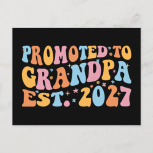 Promoted To Grandpa Est 2027 New Papa Postcard