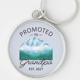 Promoted To Grandpa Est 2027 New Papa VI Keychain