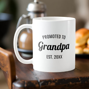 Promoted to Grandpa Est. Date Personalized Coffee Mug