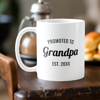 Promoted to Grandpa Est. Date Personalized Coffee Mug