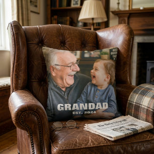 Promoted To Grandpa First Fathers Day Photo Throw Pillow