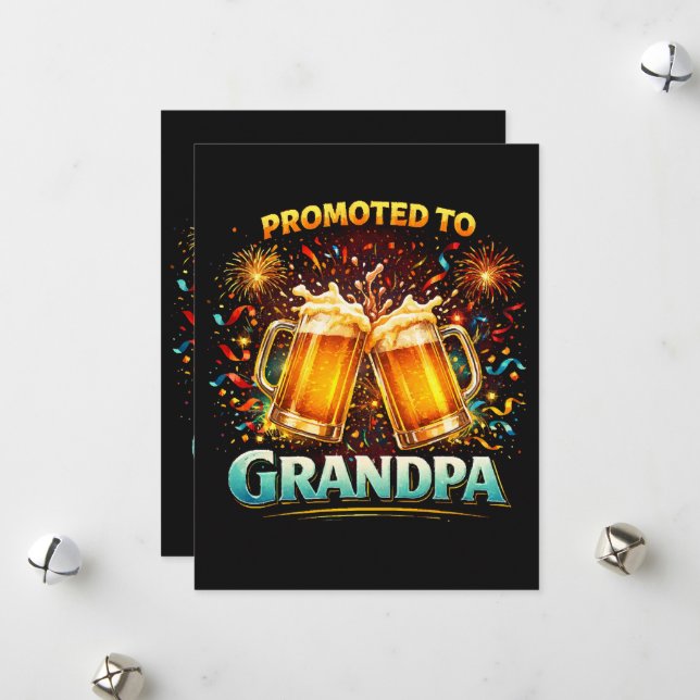 Promoted To Grandpa Future Holiday Card (Front/Back In Situ)