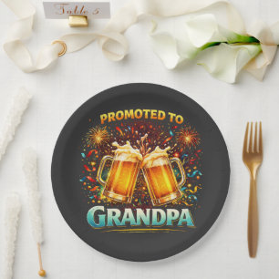 Promoted To Grandpa Future Paper Plate