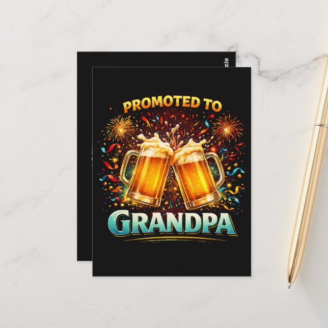 Promoted To Grandpa Future Postcard (Front/Back In Situ)