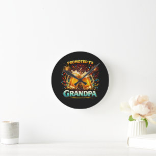 Promoted To Grandpa Future Round Clock