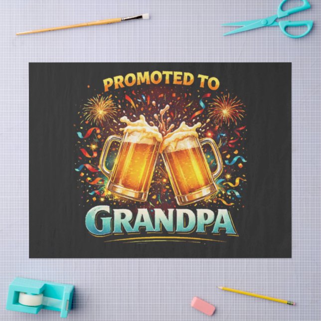 Promoted To Grandpa Future Tissue Paper (Craft)