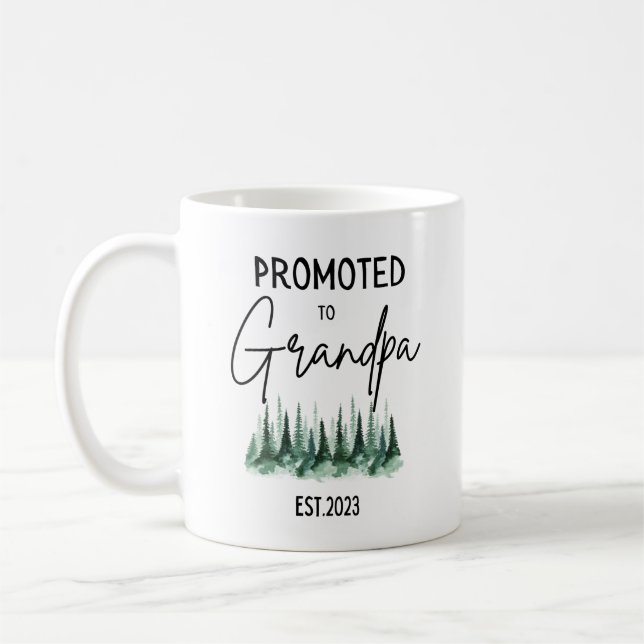 Promoted To Grandpa Mug 2023, Grandpa Mug Est 2023 (Left)