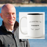 Promoted to Grandpa Pregnancy Announcement II Two-Tone Coffee Mug<br><div class="desc">Promoted to Grandpa Pregnancy announcement.  Change to any grandpa name.  A Grandma Mug is also available.</div>